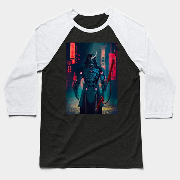 077 Cyborg Samurai Baseball T-Shirt by Yexart